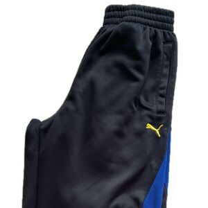 Puma Boys Black and Blue Track Pants